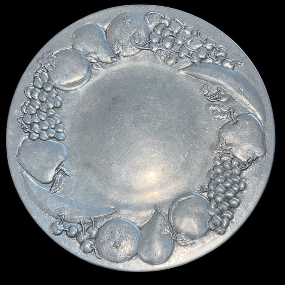 Wilton Armetale Silver Fruit Embossed Platter!